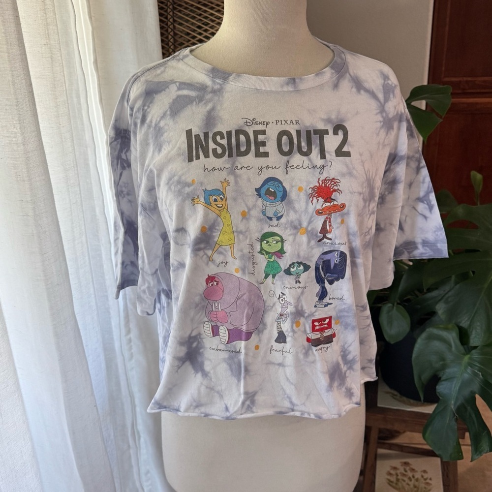 Disney Inside‎ Out 2 Tie-Dye T-Shirt - Gray